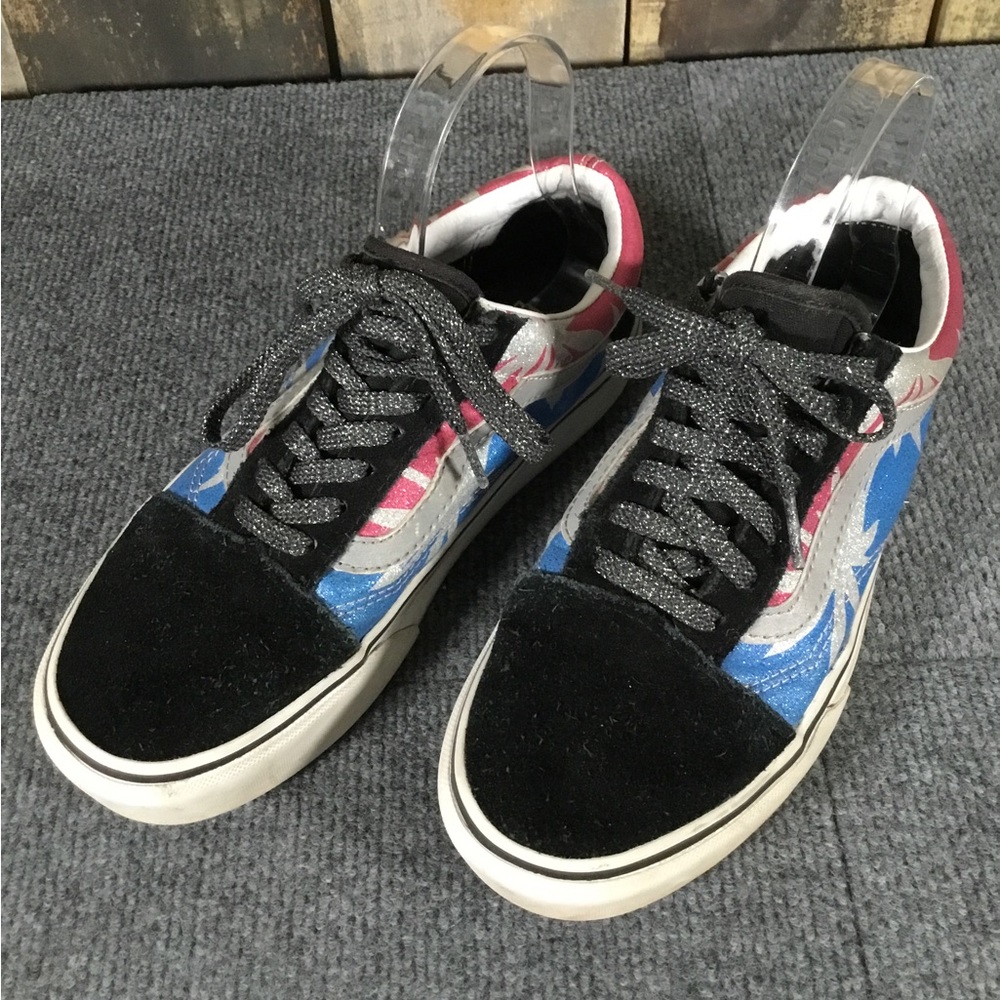 Vans blue and pink sparkle sneakers